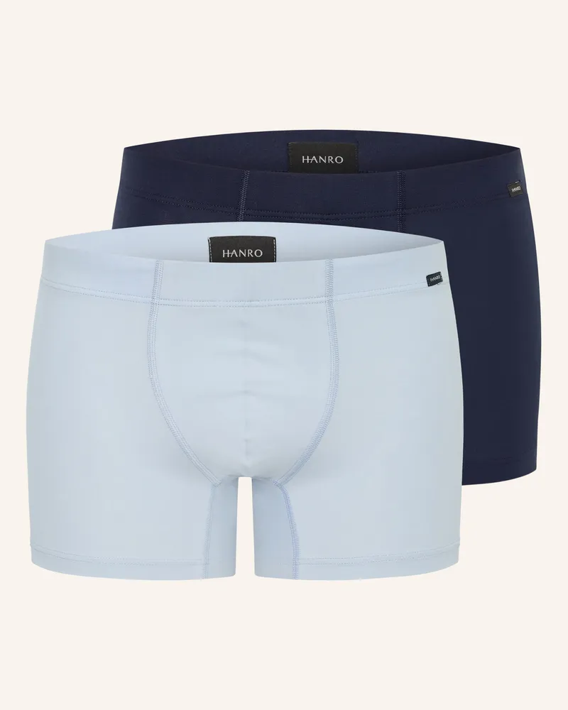 Hanro 2er-Pack Boxershorts Cotton Essentials blau Hellblau