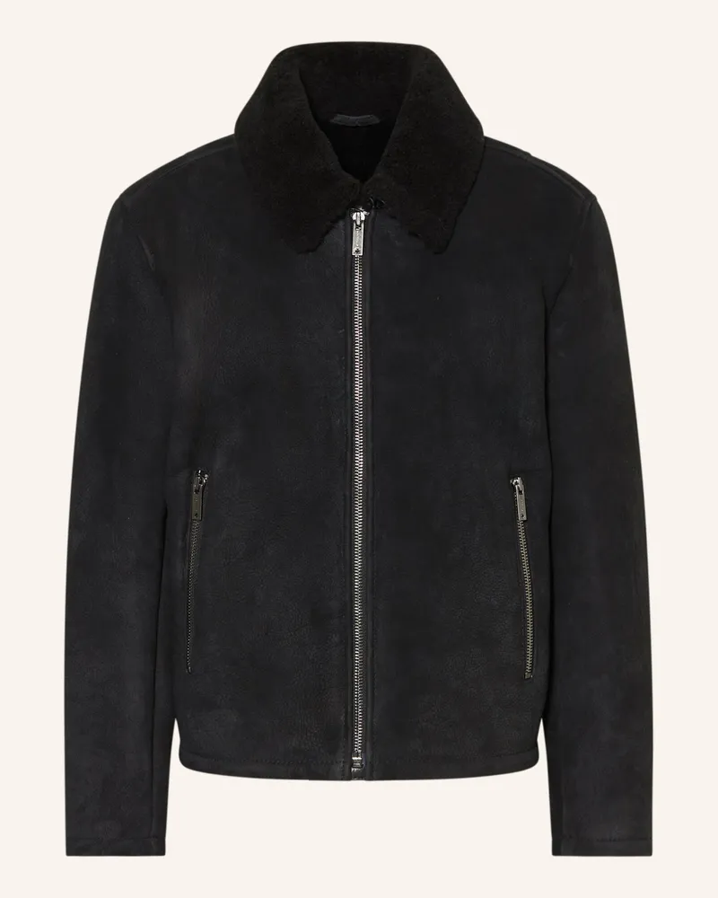 Strellson Lederjacke Schwarz