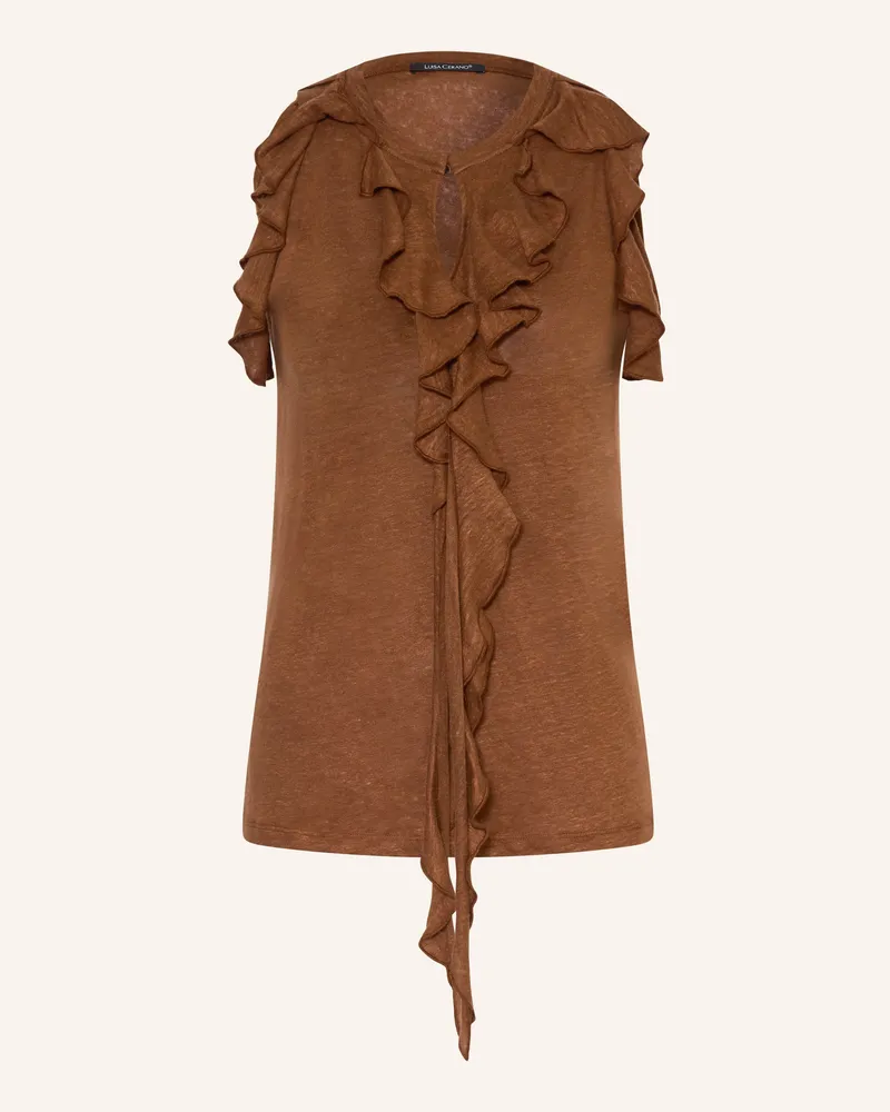 Luisa Cerano Blusentop Mit Volants braun Braun