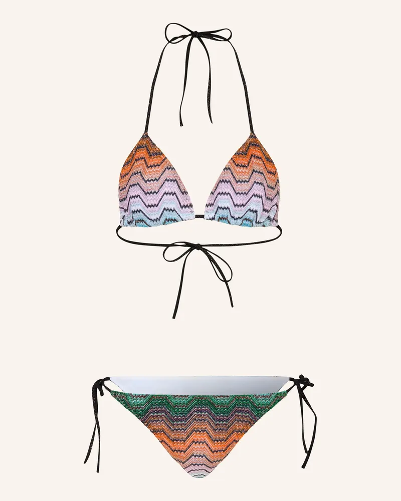 Missoni Triangel-Bikini Mit Glitzergarn gruen Grün