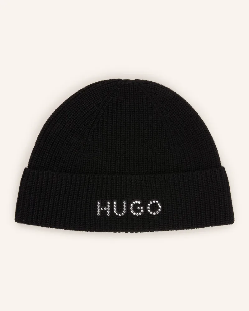 HUGO BOSS Mütze Siro Mit Schmucksteinen schwarz Schwarz