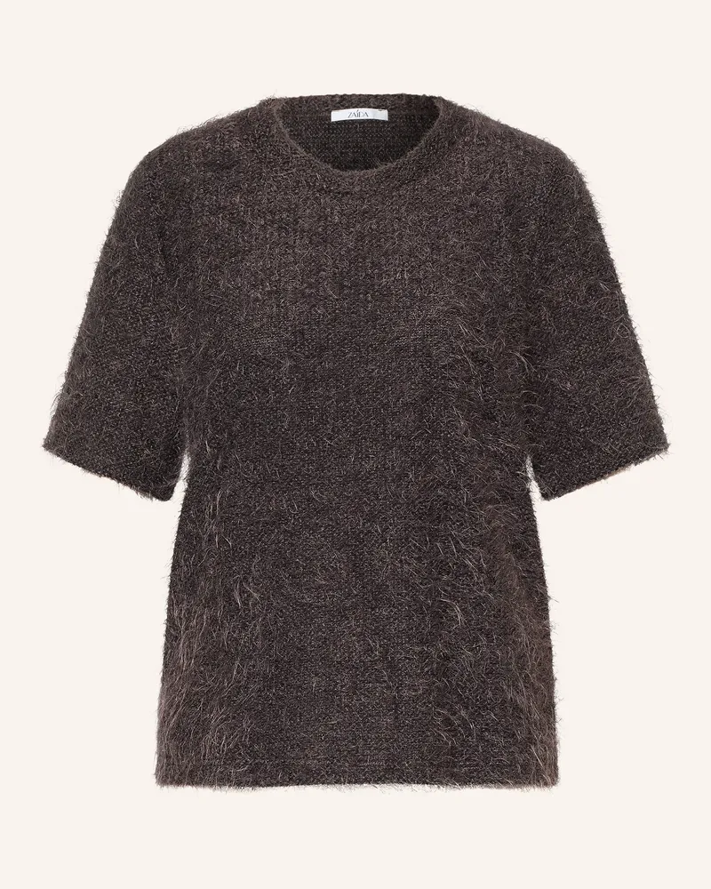 ZAíDA Strickshirt braun Dunkelbraun