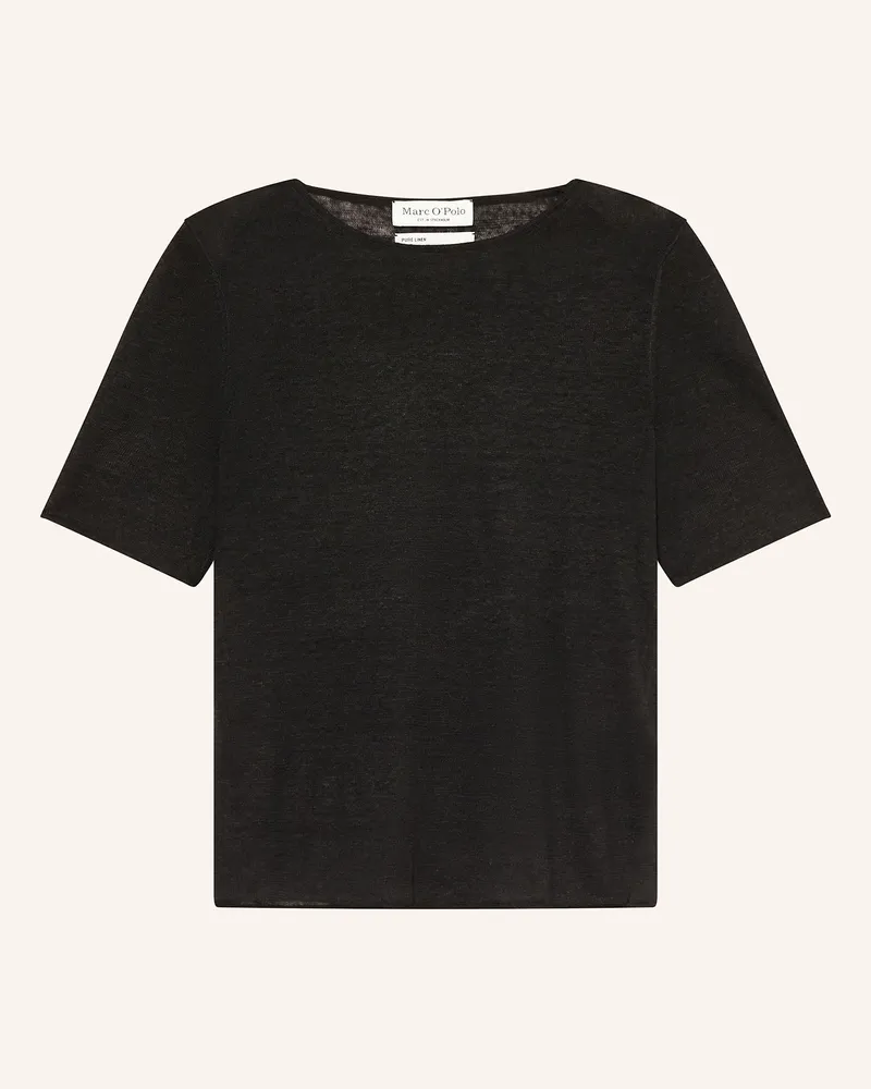 Marc O'Polo Strickshirt aus Leinen Schwarz
