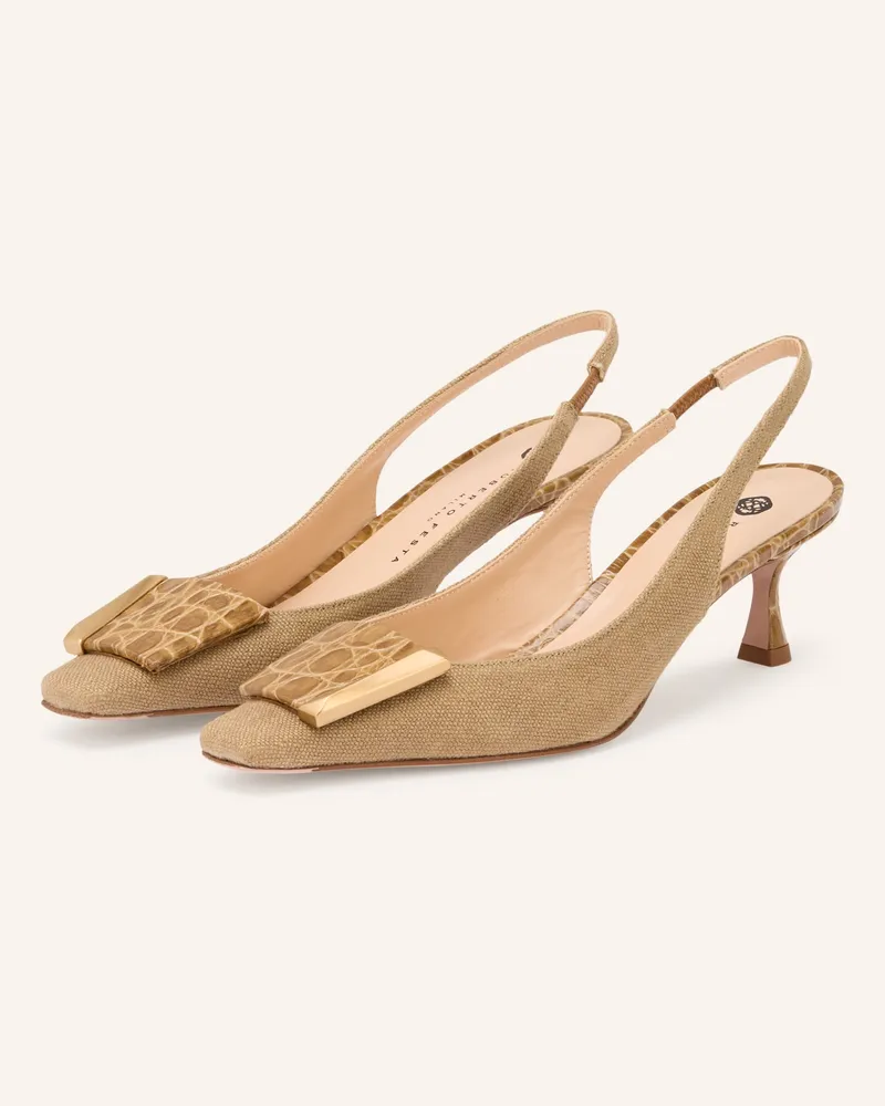 FESTA Milano Slingpumps Arienne gruen Camel