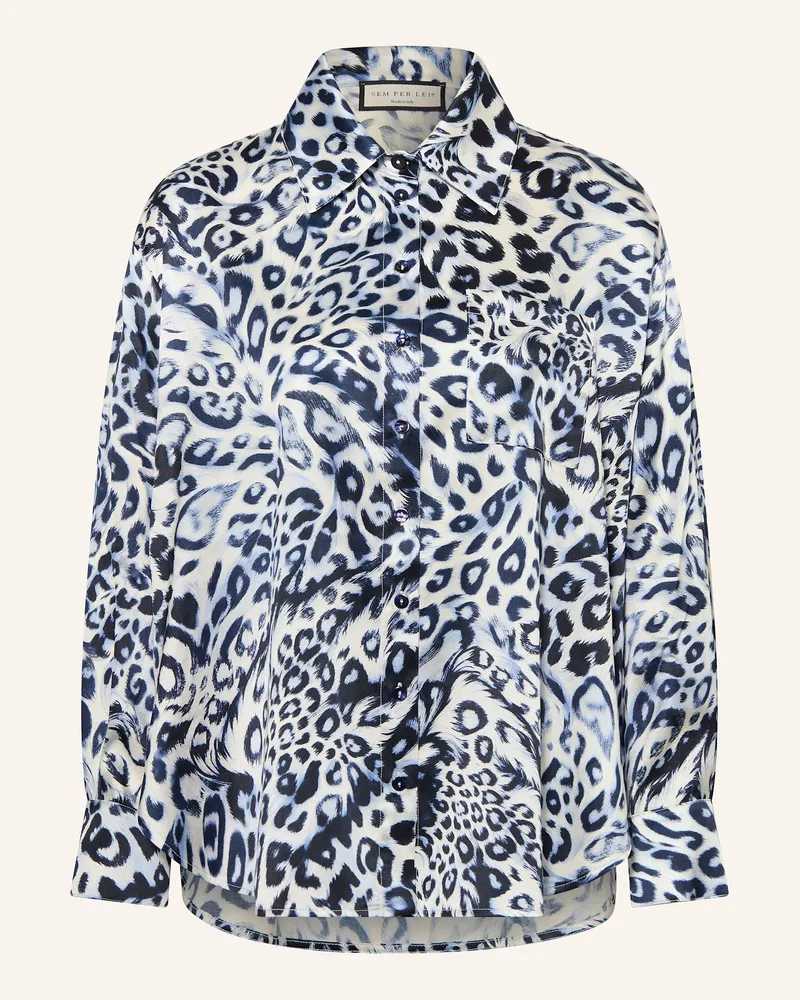 SEM PER LEI Hemdbluse aus Seide Dunkelblau