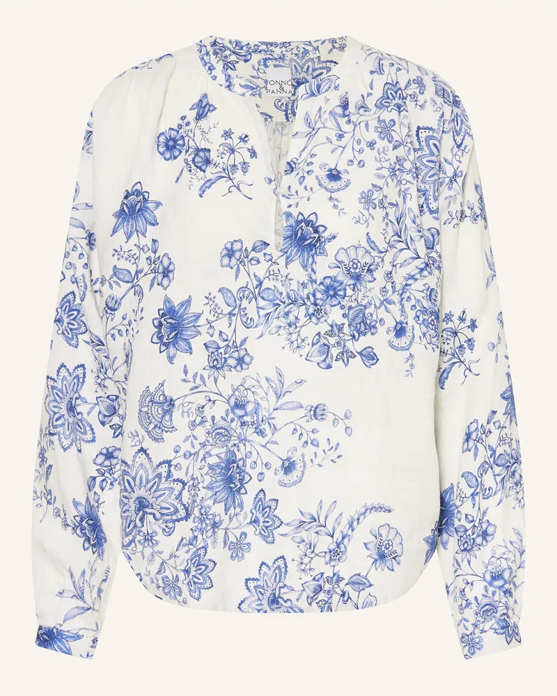 tonno e panna Blusenshirt aus Leinen Weiss