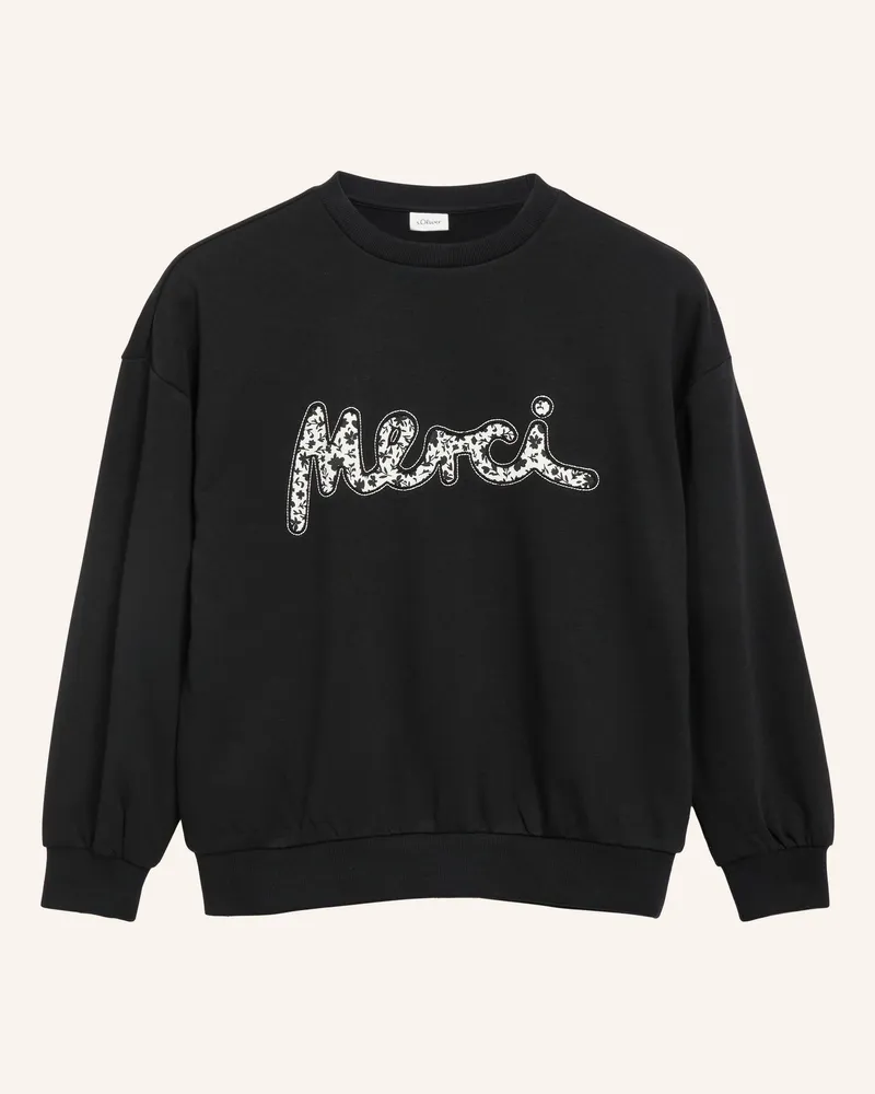 S.Oliver Sweatshirt schwarz Schwarz