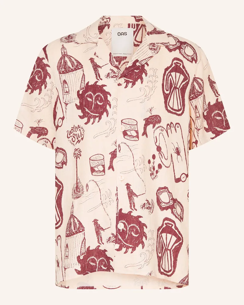 OAS Resorthemd Cantina Comfort Fit Aus Leinen weiss Beige