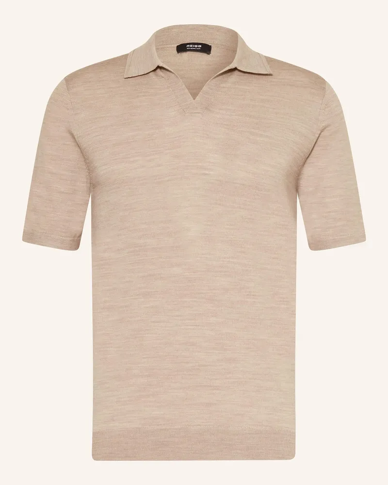 Reiss Strick-Poloshirt DUCHIE aus Merinowolle Beige