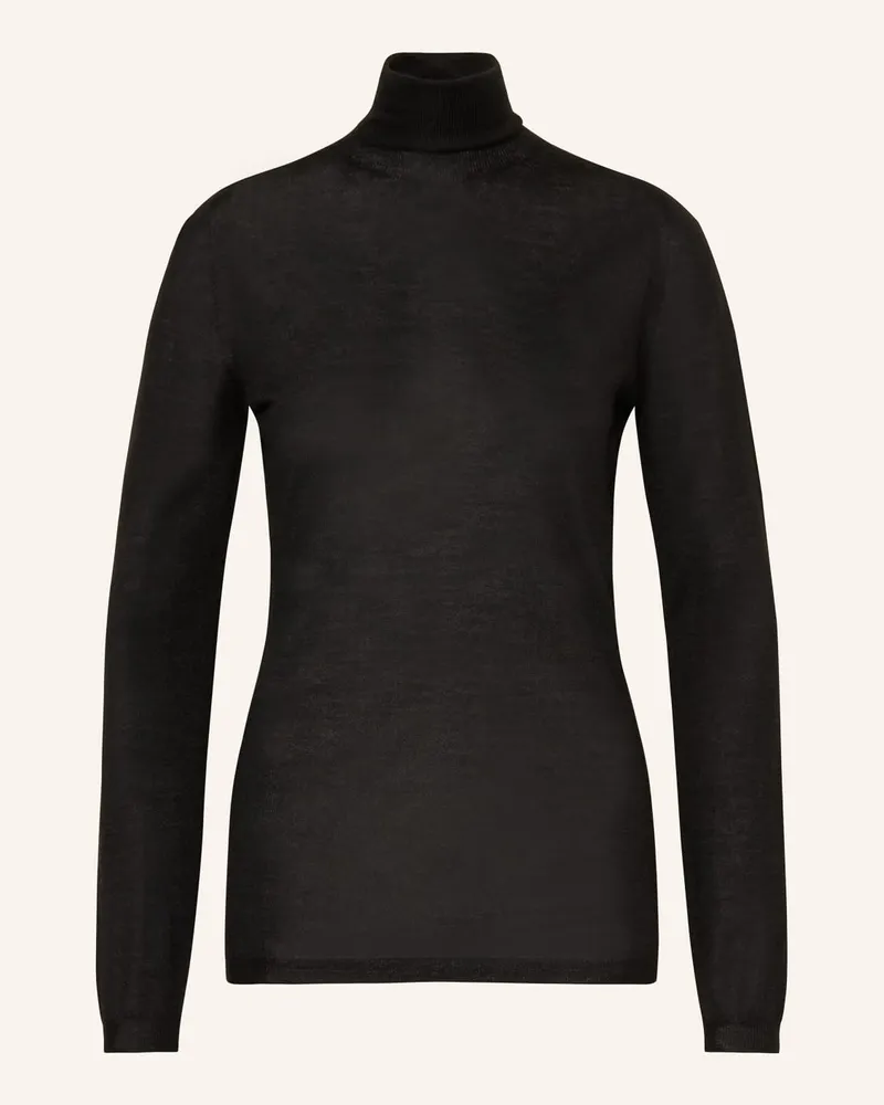 Fabiana Filippi Rollkragenpullover aus Cashmere mit Seide Schwarz