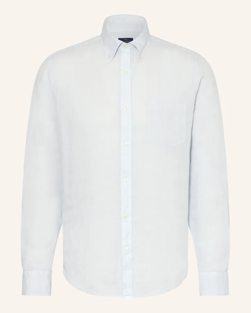 Paul & Shark Leinenhemd Regular Fit grau Hellblau