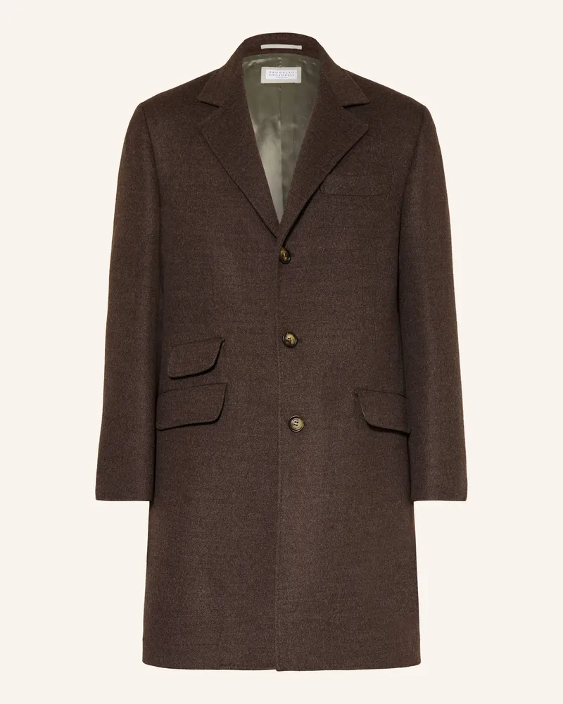 Brunello Cucinelli Wollmantel braun Dunkelbraun