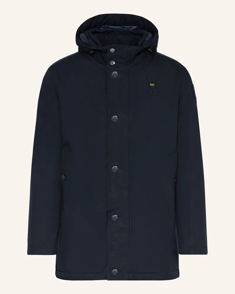 Blauer Daunenparka Chester Mit Abnehmbarer Kapuze blau Dunkelblau