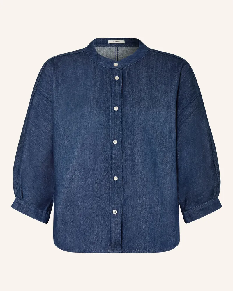 OPUS Jeansbluse FAYANI mit 3/4-Arm Blau