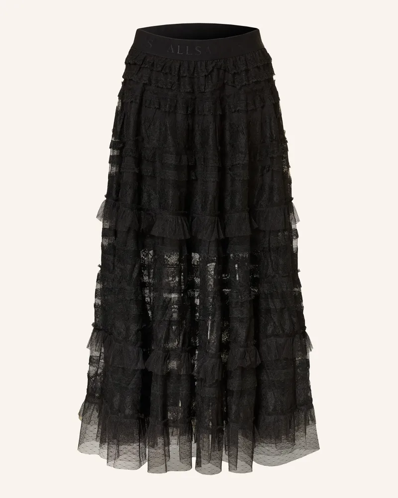 AllSaints Spitzenrock Arlea schwarz Schwarz