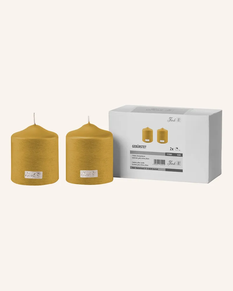 Fink metallic Stumpenkerze CANDLE Gold