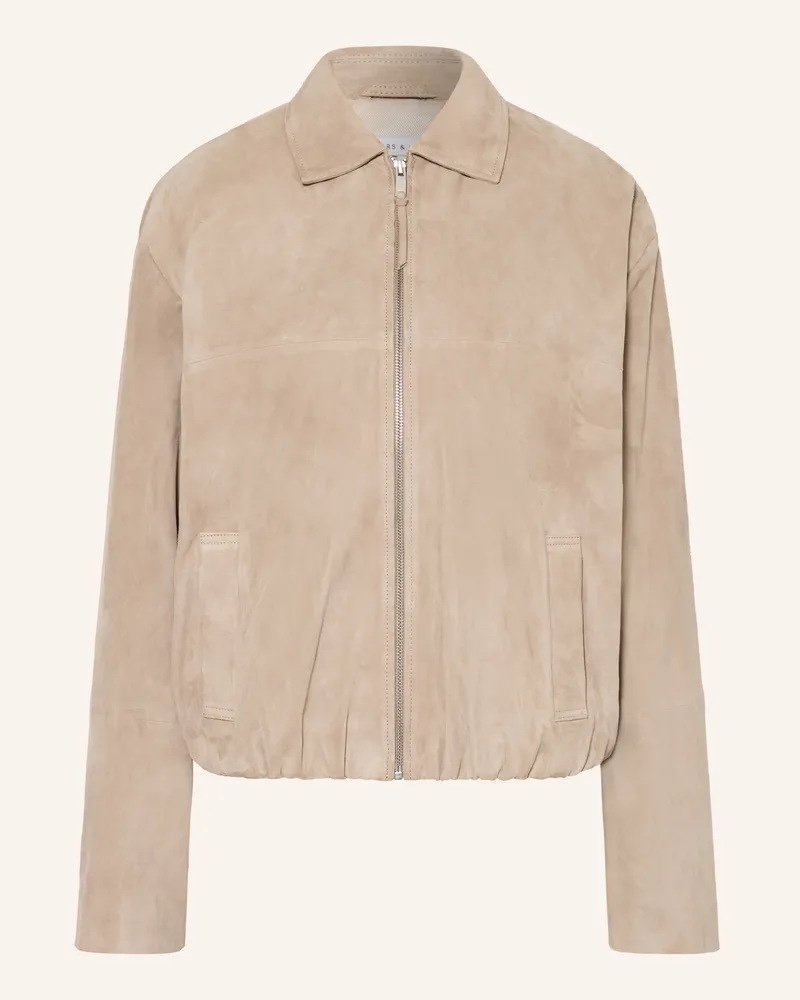 Mrs & HUGS Lederjacke beige Beige