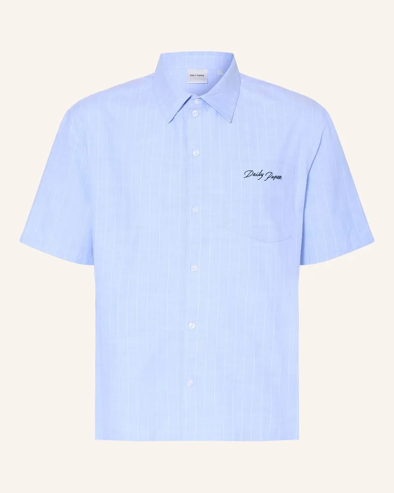 Daily Paper Kurzarm-Hemd SCRIPT Boxy Fit Hellblau