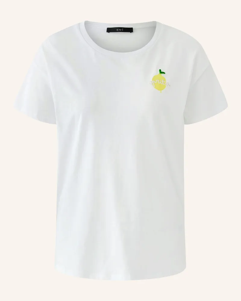 Oui  T-Shirt weiss Weiss