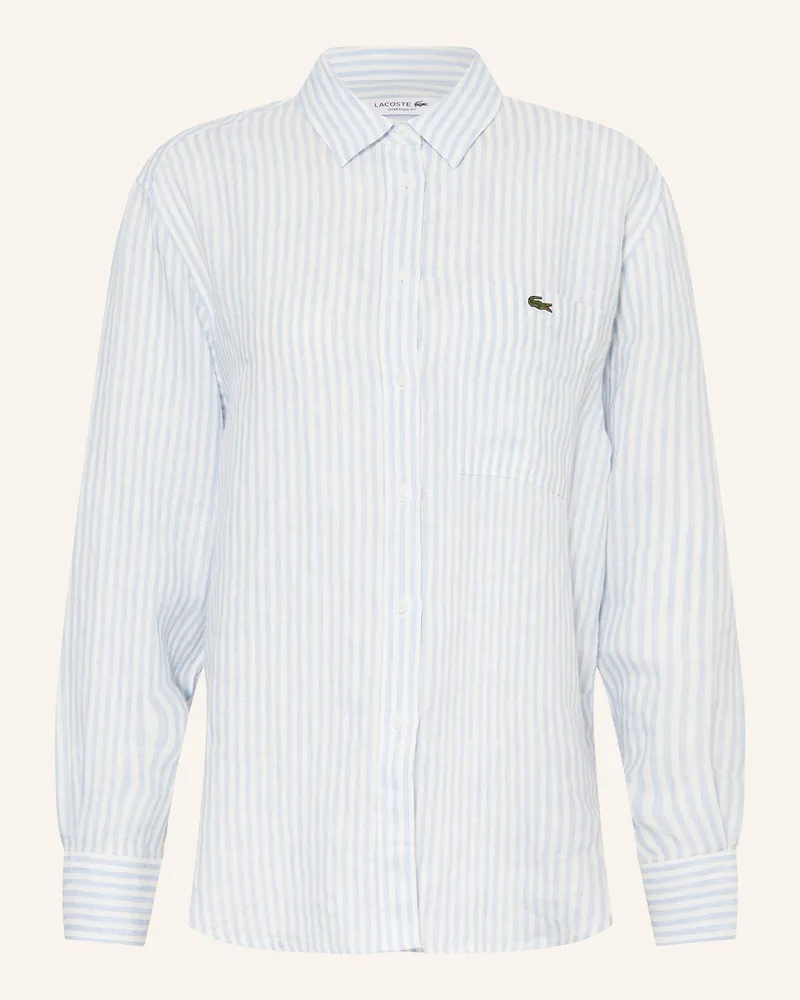 Lacoste Hemdbluse aus Leinen Weiss