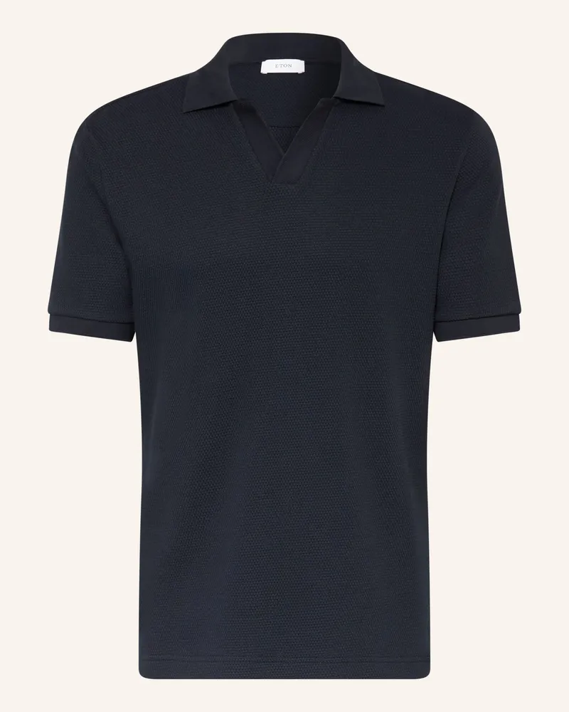 Eton Piqué-Poloshirt blau Dunkelblau