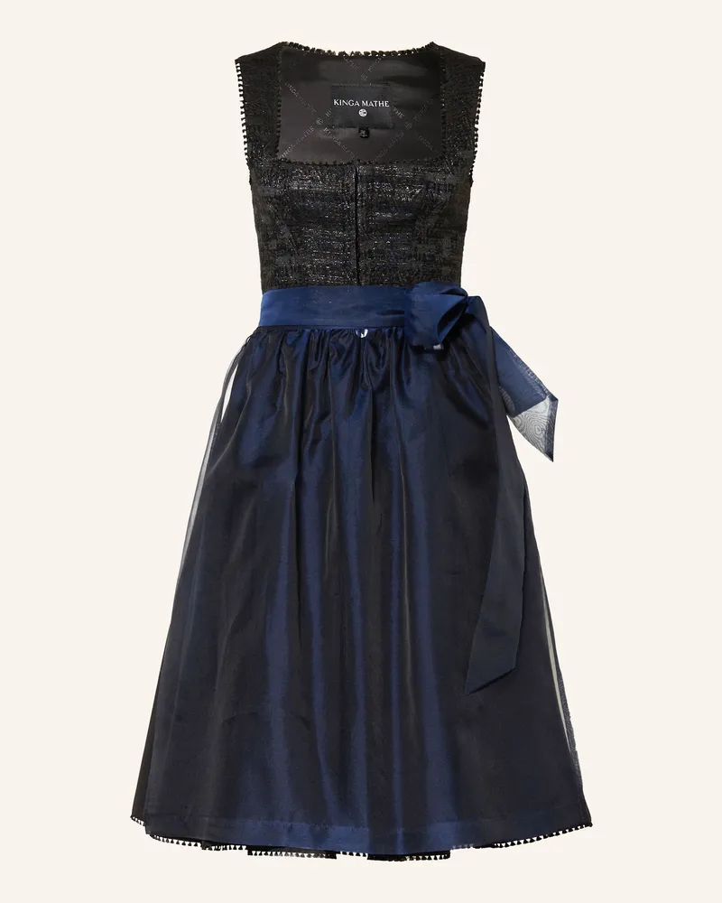KINGA MATHE Dirndl Budva Mit Glitzergarn schwarz Schwarz