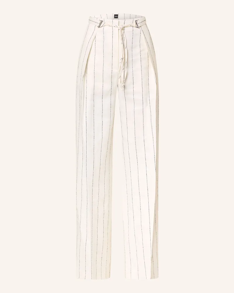 HUGO BOSS Marlenehose TIANA mit Leinen Hellgelb