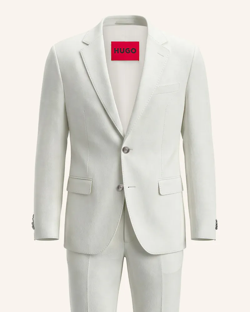 HUGO BOSS Business Anzug HENRY-GETLIN253X Slim Fit Weiss