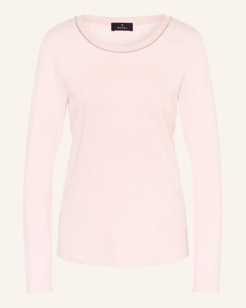 monari Longsleeve mit Schmucksteinen Rosa