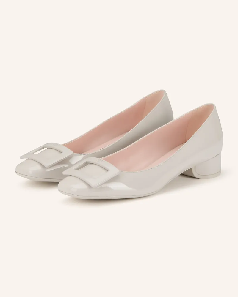 Roger Vivier Lack-Pumps U Look weiss Creme