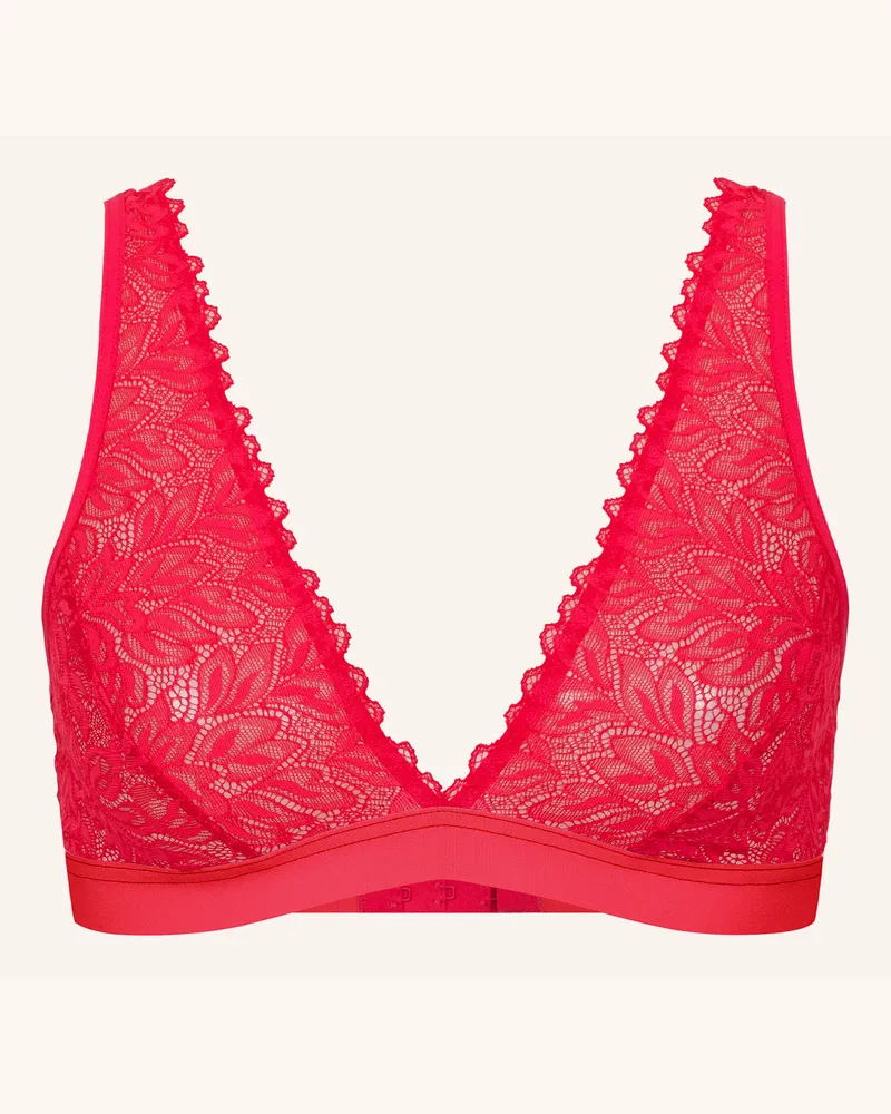 Ehrlich Textil Dreamy Lace Bügelloser Plunge Bh Große Cups Mittlerer Halt Aus Nachhaltiger Spitze - Verstellbare Träger rot Rot