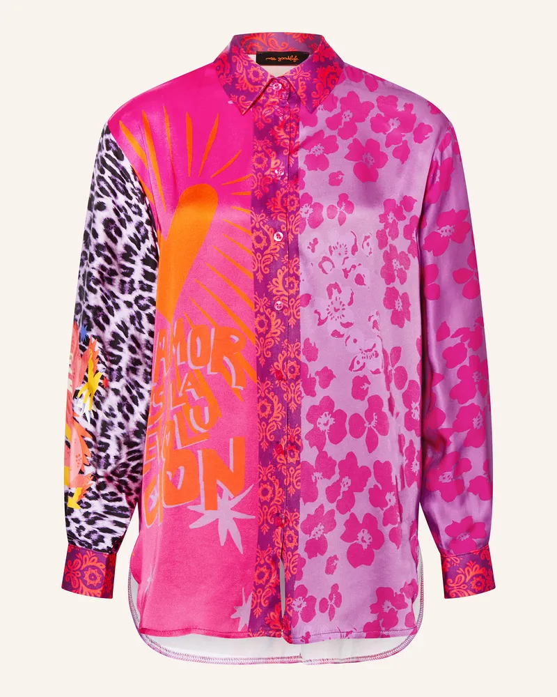 Miss Goodlife Hemdbluse aus Satin Lila