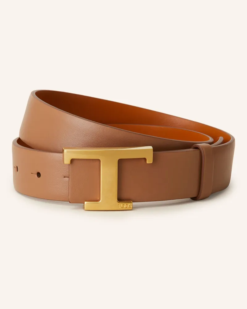 TOD'S Ledergürtel Zum Wenden braun Cognac