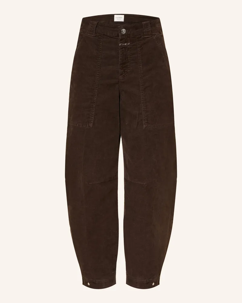 Closed 7/8-Hose Rhannon Aus Cord braun Dunkelbraun