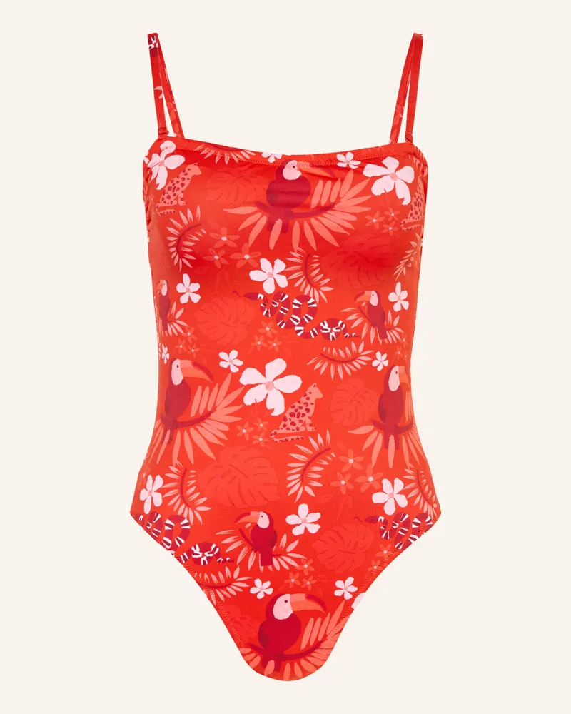 Vilebrequin Bandeau-Badeanzug Facette rot Rot