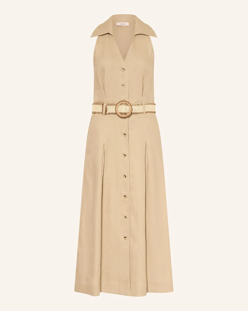 Reiss Hemdblusenkleid ANNIE aus Leinen Beige