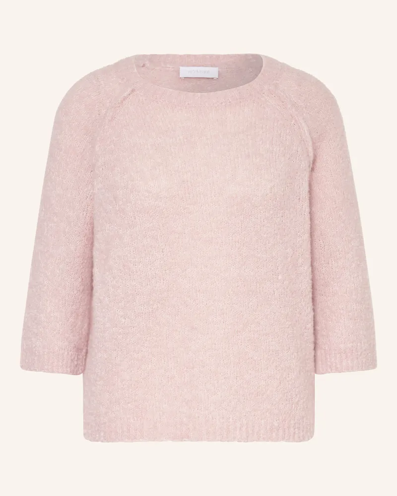 Rich&Royal Bouclé-Pullover mit 3/4-Arm Hellrosa