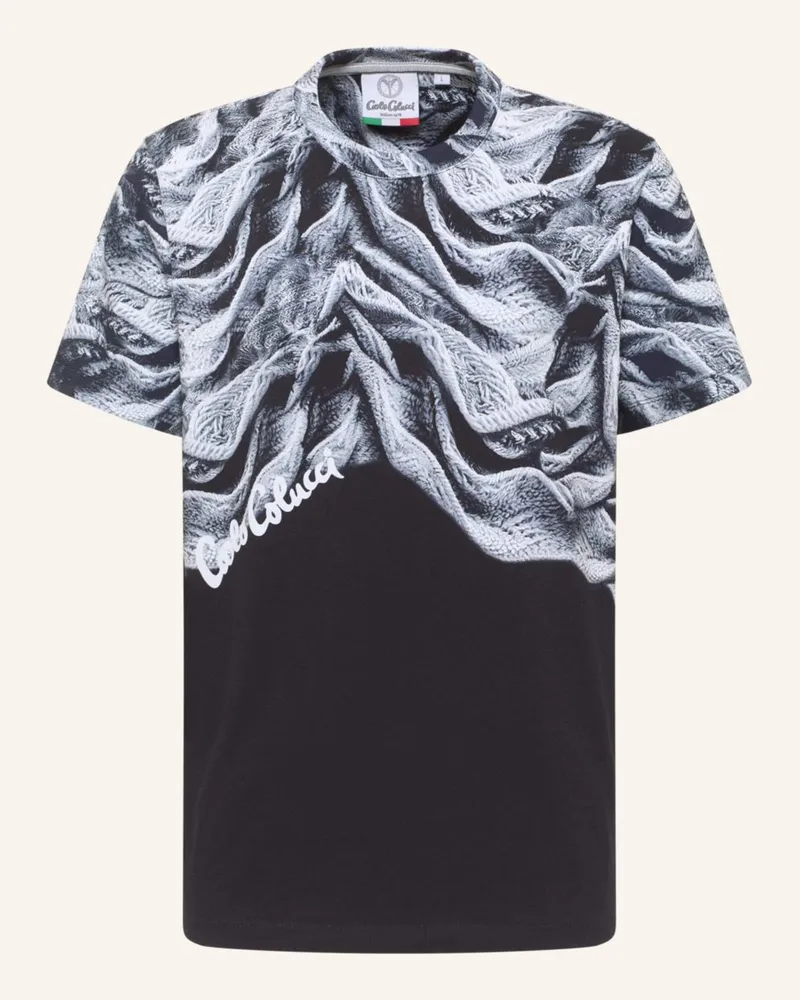 Carlo Colucci T-Shirt - Artificial Knit DONQUERQUE Schwarz