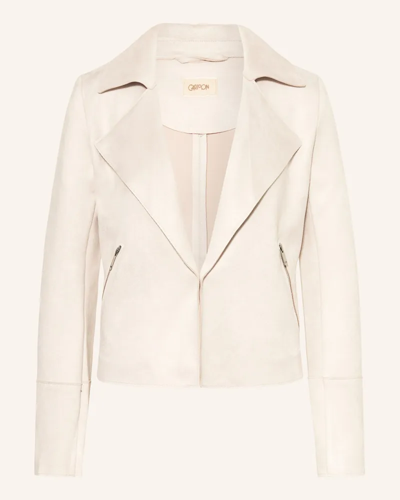 Cartoon Jacke In Lederoptik grau Creme