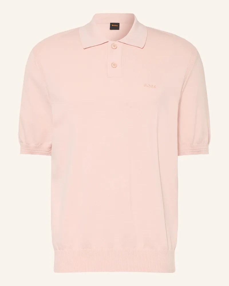 HUGO BOSS Strick-Poloshirt Asac rosa Hellrosa