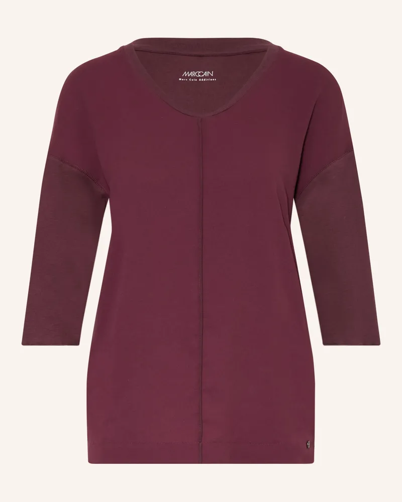 Marc Cain Shirt Im Materialmix Mit 3/4-Arm rot 296
