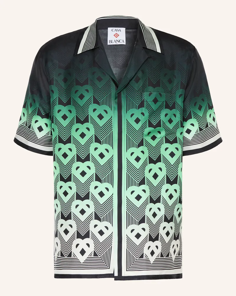 Casablanca Paris Resorthemd Comfort Fit Aus Seide gruen Dunkelgrün