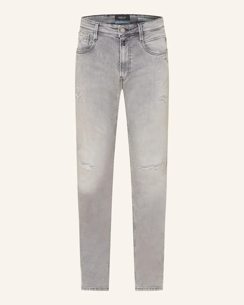 Replay Destroyed Jeans Anbass Slim Fit grau 096