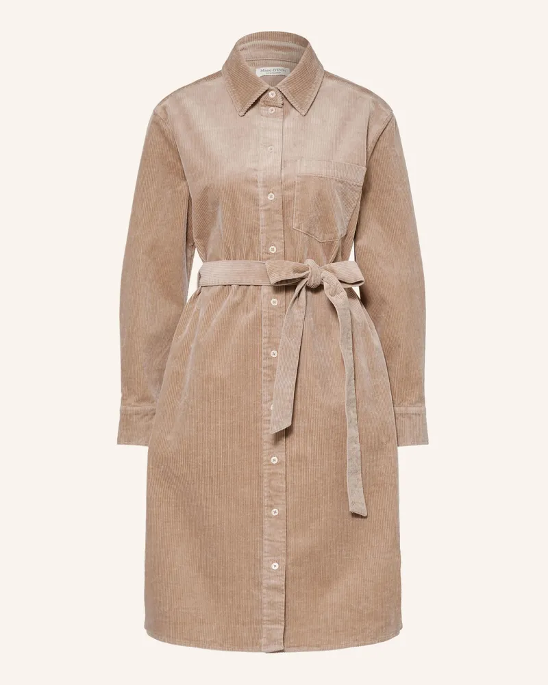 Marc O'Polo Hemdblusenkleid Aus Cord beige Taupe