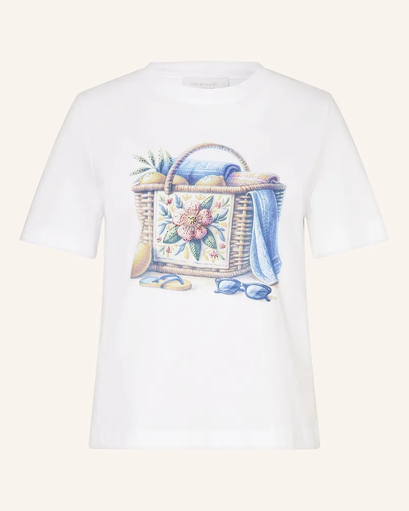 Rich&Royal T-Shirt mit Schmucksteinen Weiss