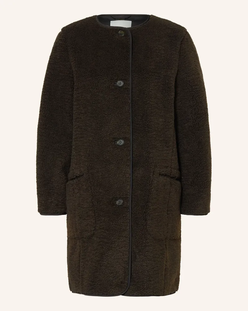 COS Teddyfell-Mantel braun Dunkelbraun