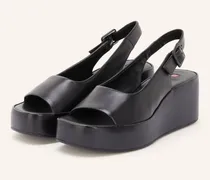 Plateau-Sandalen schwarz