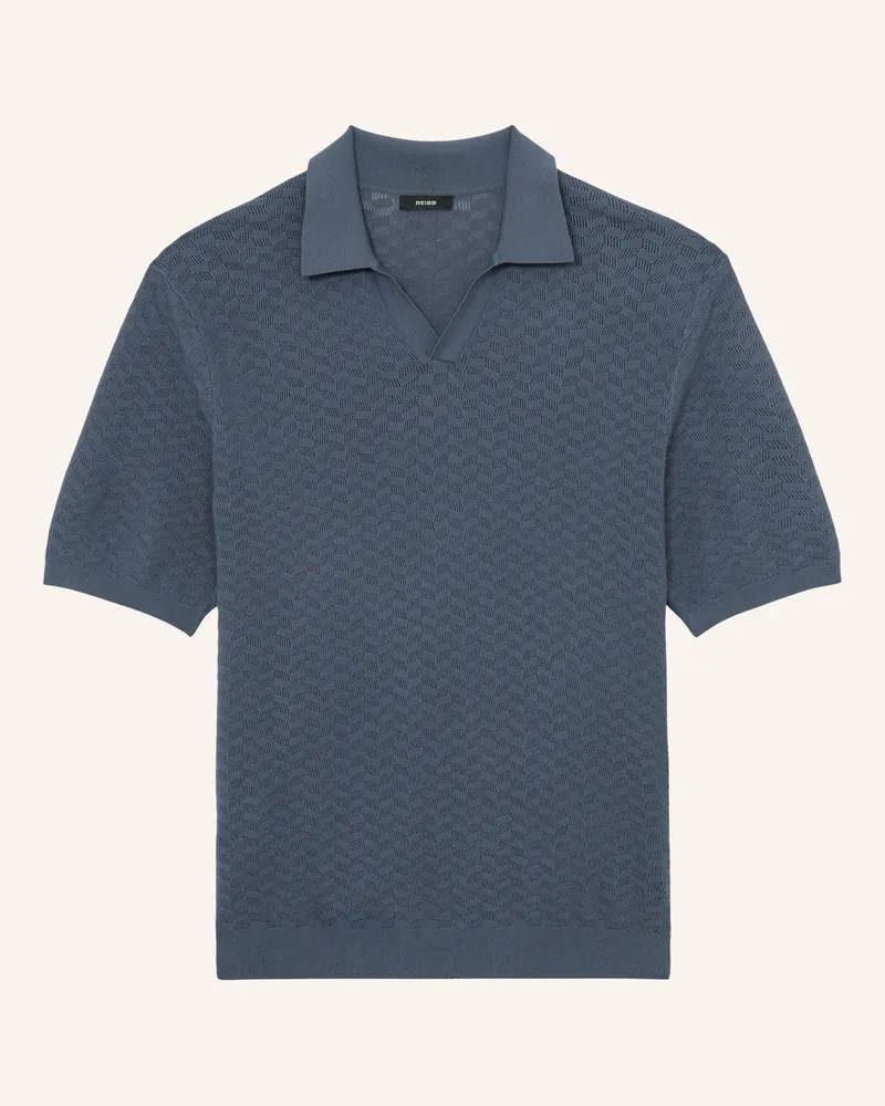 Reiss Strick-Poloshirt Sol blau Blau
