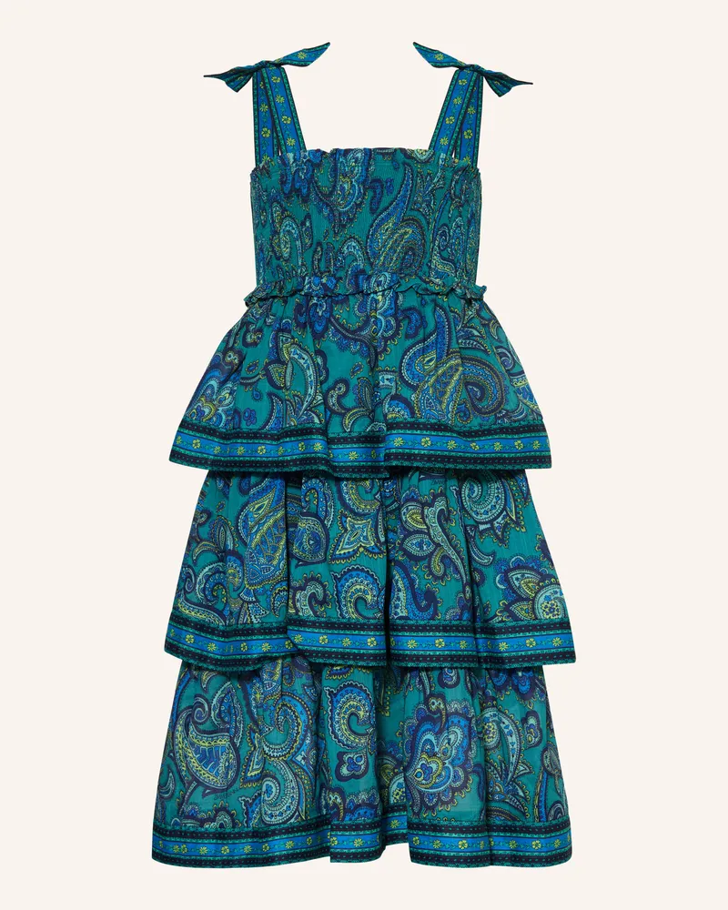 Zimmermann Kleid PATIENCE mit Volants und Rüschen Petrol