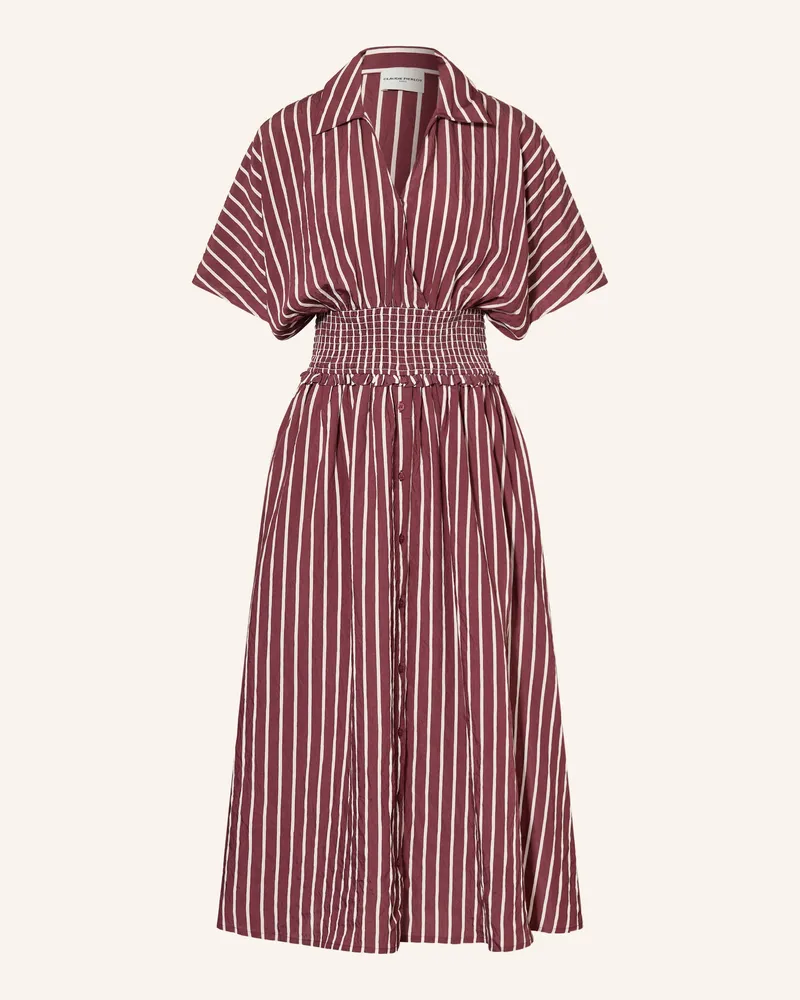 Claudie Pierlot Kleid mit Rüschen Dunkelrot